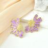 European Stainless Steel Flower Stud Earrings - High-End Design, Women's Fashion, Light Luxury, Popular Accessories