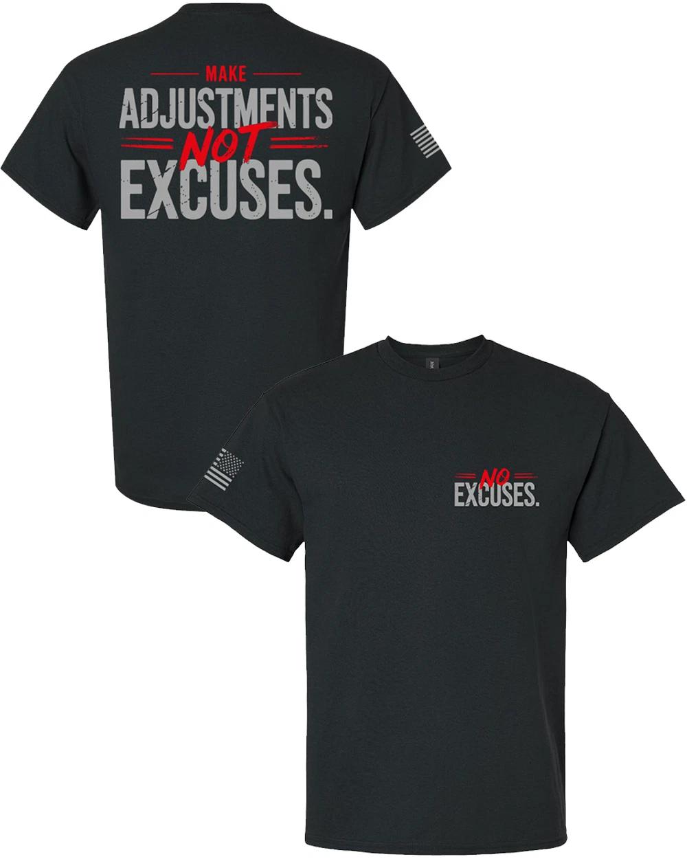 Trenz Shirt Company Men’s Make Adjustments Not Excuses T-Shirt – Motivational 3XL