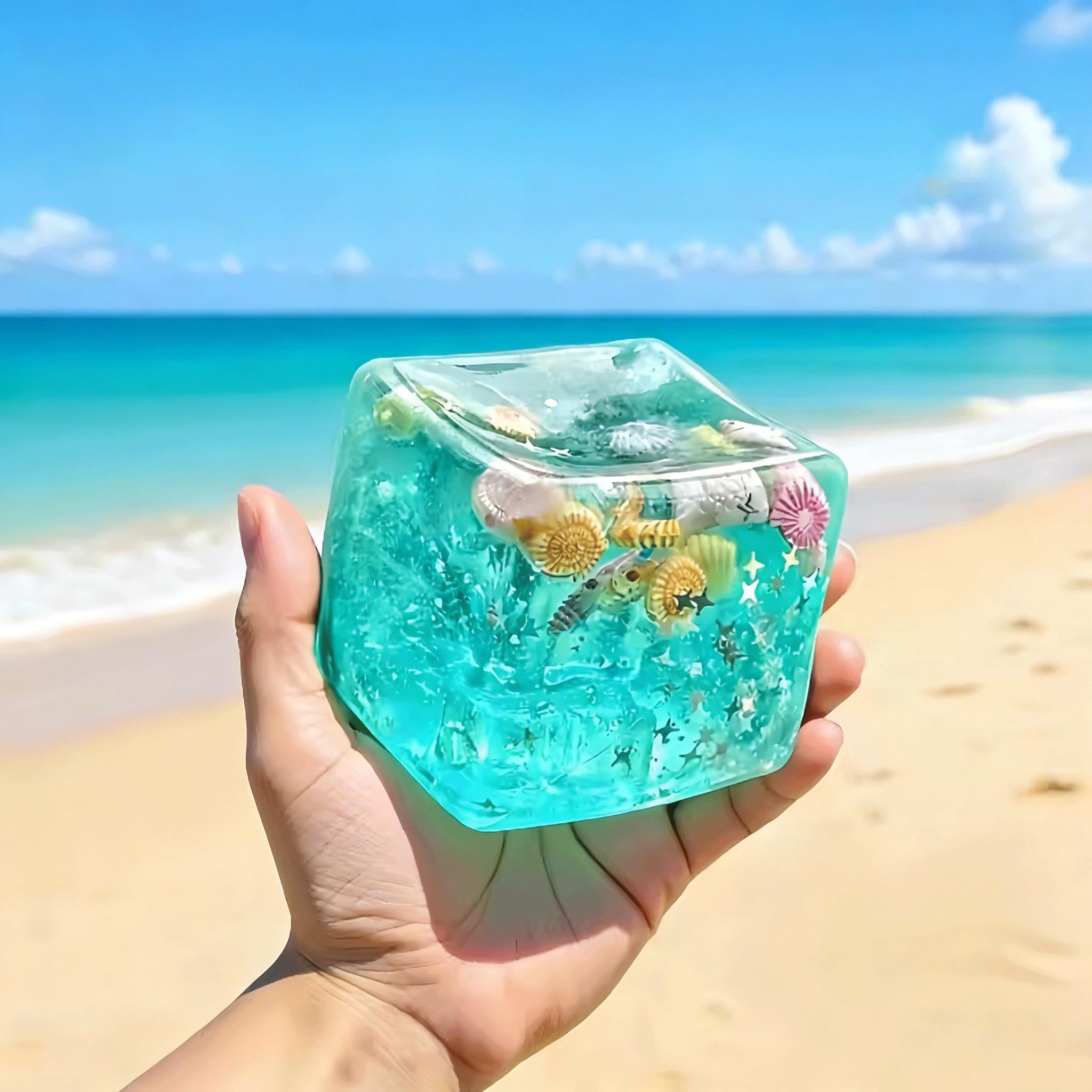 

Magic Cube Sea Squishy Fidgeting Plaything Super Plush Transparent Star Shell Press Toy Ocean Sensory Anti-Stress Toy Girl Gifts