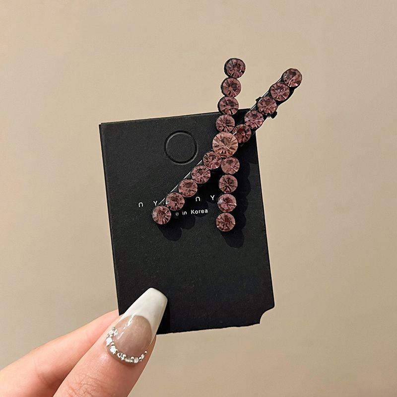 

New Korean Simple Cross Zircon Hair Clips for Women Exquisite Light Luxury Elegant Duckbill Clip Girl Hair Accessories