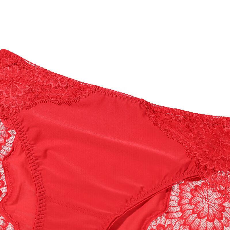 Aimer AM226941 Festive Red Lace Mid-Waist Briefs