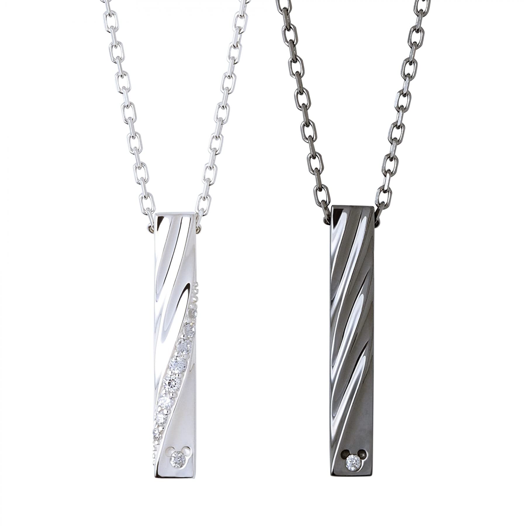 

THE KISS Hidden Mickey Diamond Silver Pair Necklace with Simple Wrapping [The Kiss] DI-SN516DM-515DM [Disney Collection]