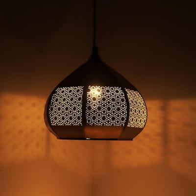 'Moroccan Paradise' Hand-Etched Iron Wall Pendant Light for Living Room & Ceiling Hanging Lights for Home Decoration (Without Bulb)