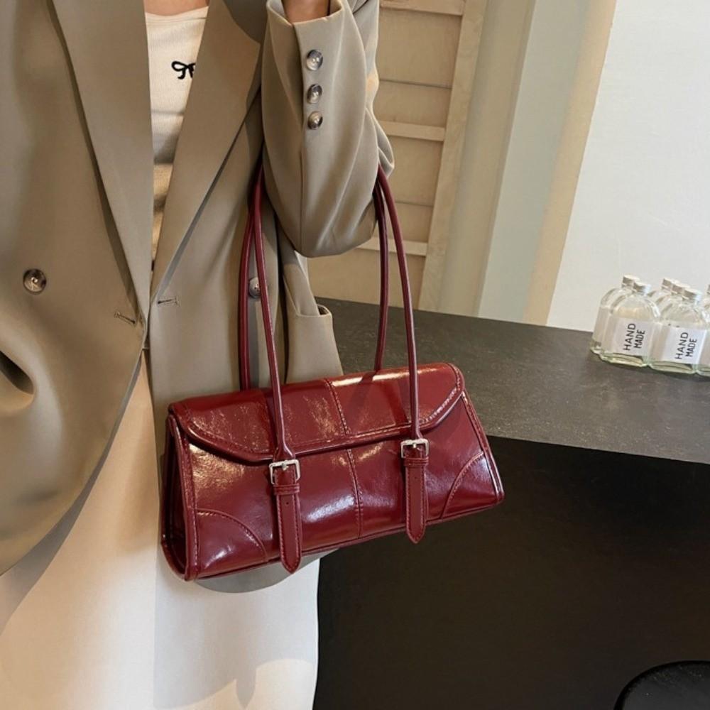 Messenger Bag PU Underarm Bag Square Retro Handbag Versatile Retro PU Shoulder Bag  Lady Gift