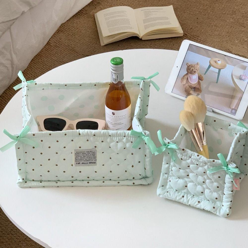 Cotton Storage Basket Quilted Cosmetics Snacks Organizer High Quality Storage Box Home Decoration