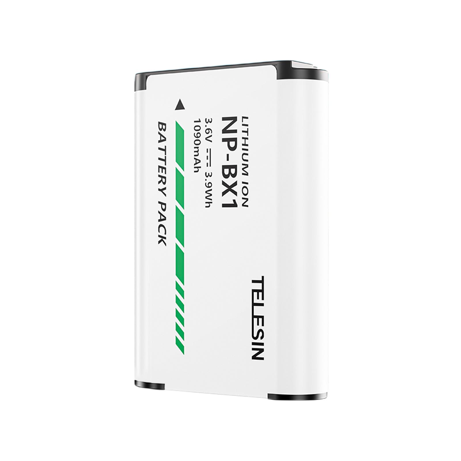 

TELESIN NP-BX1 Аккумулятор для камеры 1090 мАч с 6 защитными устройствами Быстрая зарядка белый
