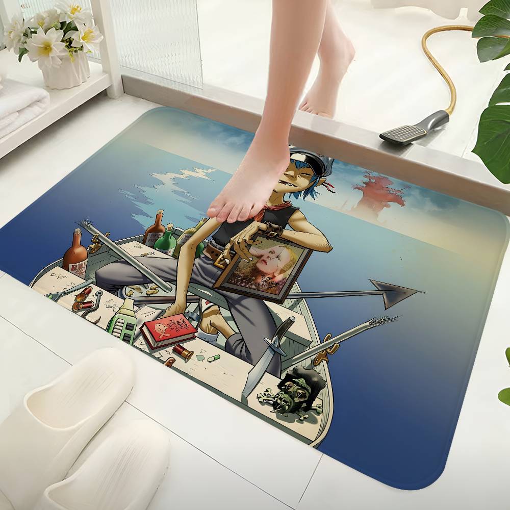 Gorillaz Band Bathroom Mat INS Style Soft Bedroom Floor House Laundry Room Mat Anti-skid Welcome Doormat