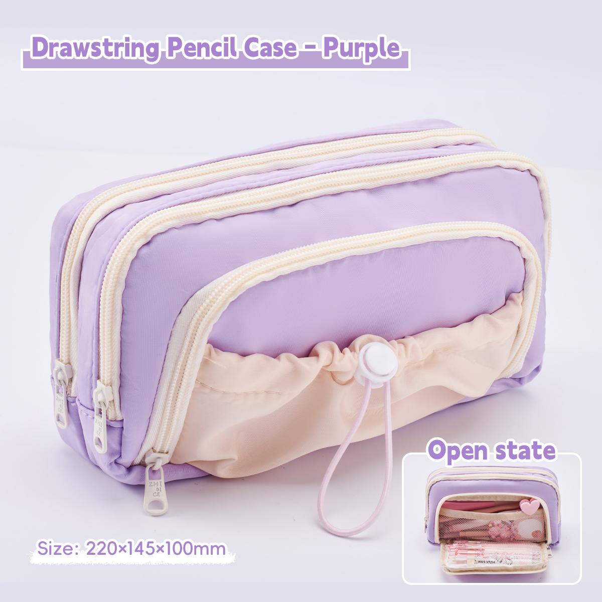 

Kawaii Pencil Case Large Capacity Student Multifunci Cute Pencil Bag Ins Style Storage Bag Back to School Korean Stationery фиолетовый