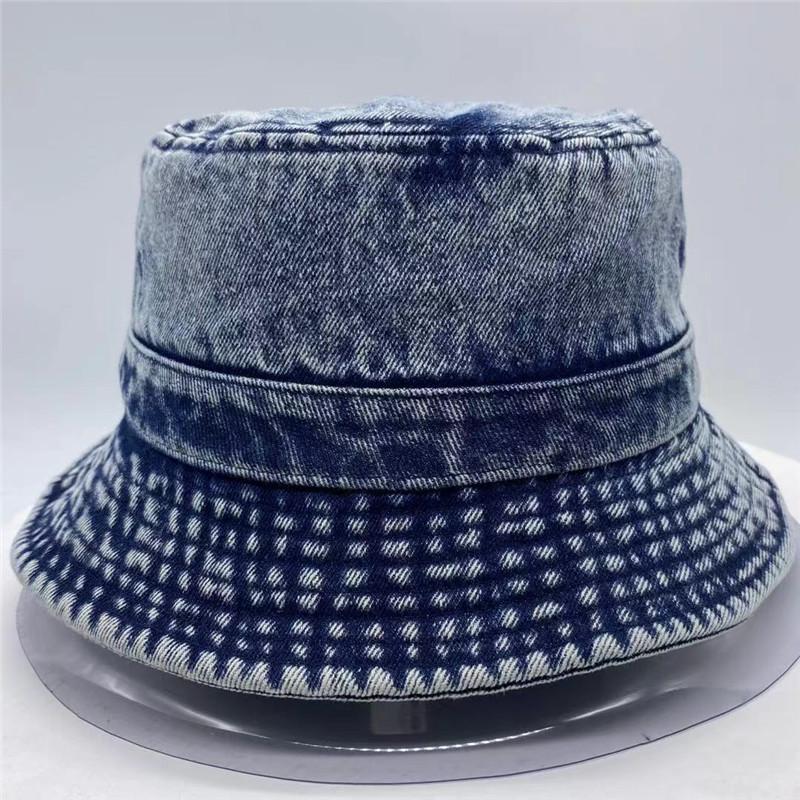 Bulk Designer Luxury Washed Vintage Jean Adult Bucket Hats for Men and Women Custom Denim Bucket Caps