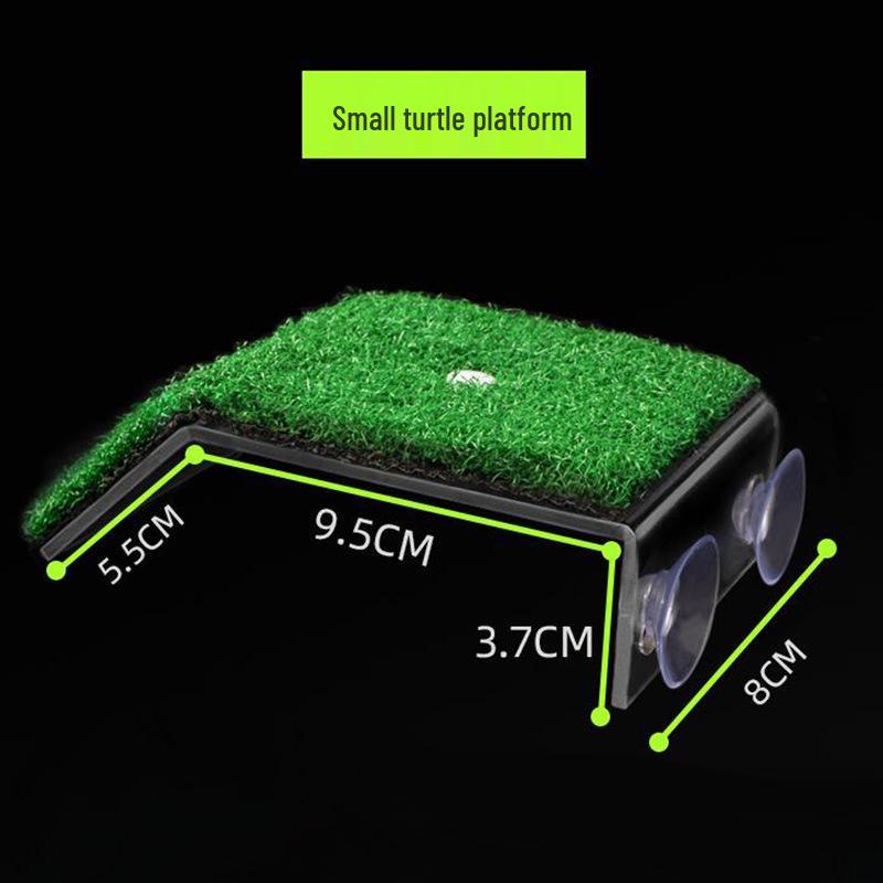 Popular Turtle Basking Platform: Simulated Lawn Ladder for Climbing, Floating Sunbathing Island, and Aquarium Landscaping.