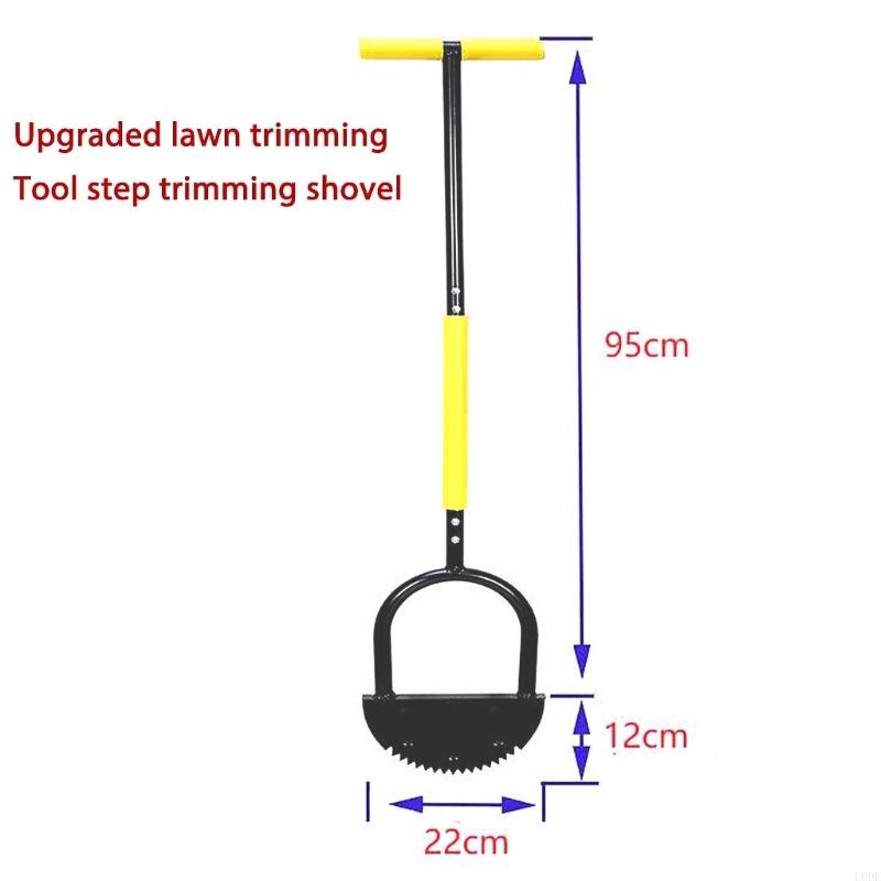 Tagliaerba con Manico a T Mezzaluna Dentato Bordatore Manuale Resistente all'Usura Rinforzato Giardinaggio per Fornitura Giardino di Casa