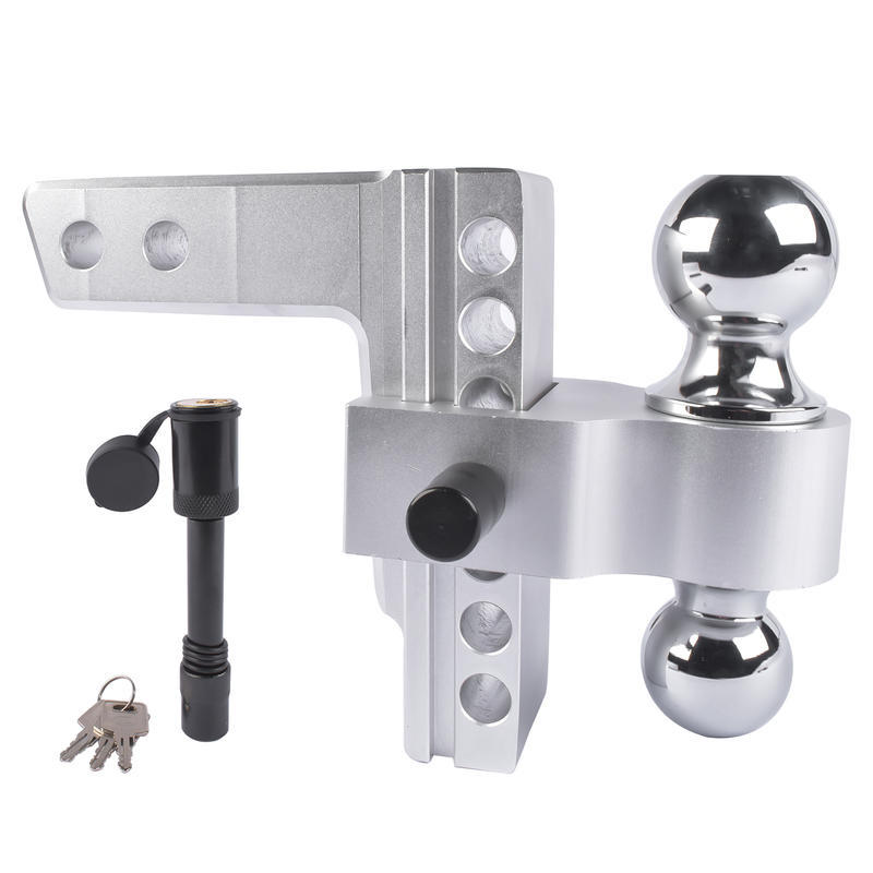 Trailer Hitch - Adjustable Trailer Hitch Fit 2" Inch Receiver, Aluminum Rapid Hitch 6" Drop/Rise (Silver)
