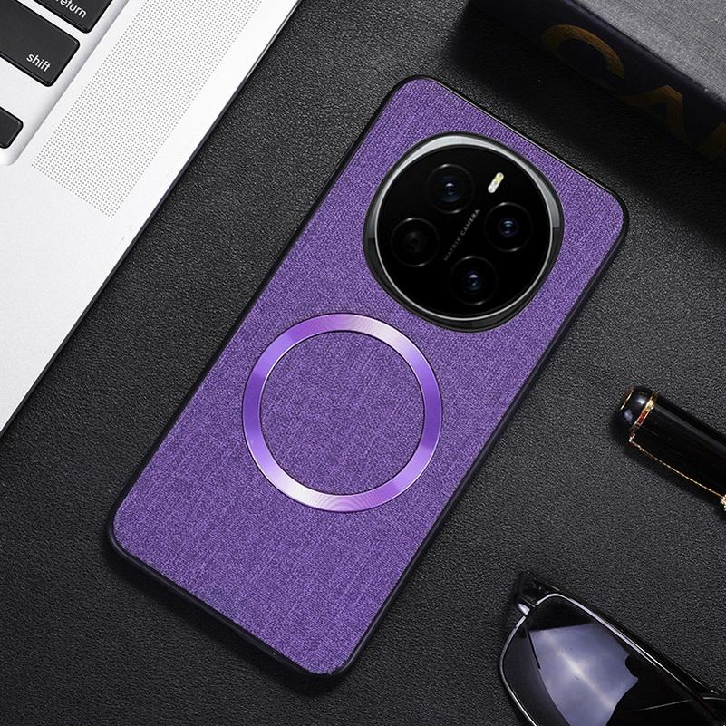 Magsafe Magnetic Plain Leather Case For Honor Magic 7 Pro Magic7 Honor 200 Pro 200 Lite  Cloth Wireless Charging Cover