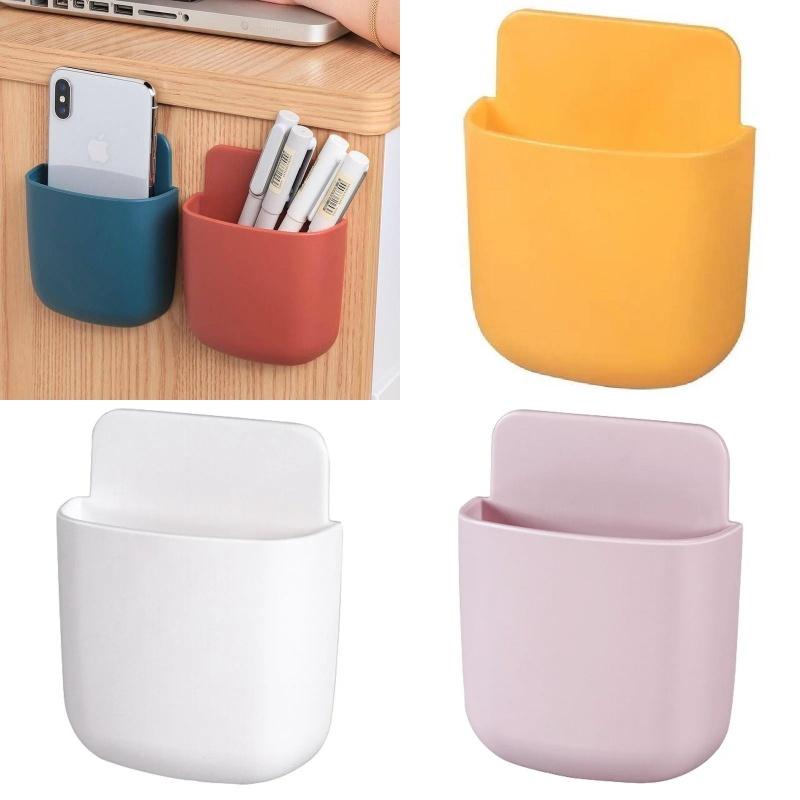 Wall-mounted Smart Tv Remote Control Holder Pp Material Stick-on Multi-functional Storage Box