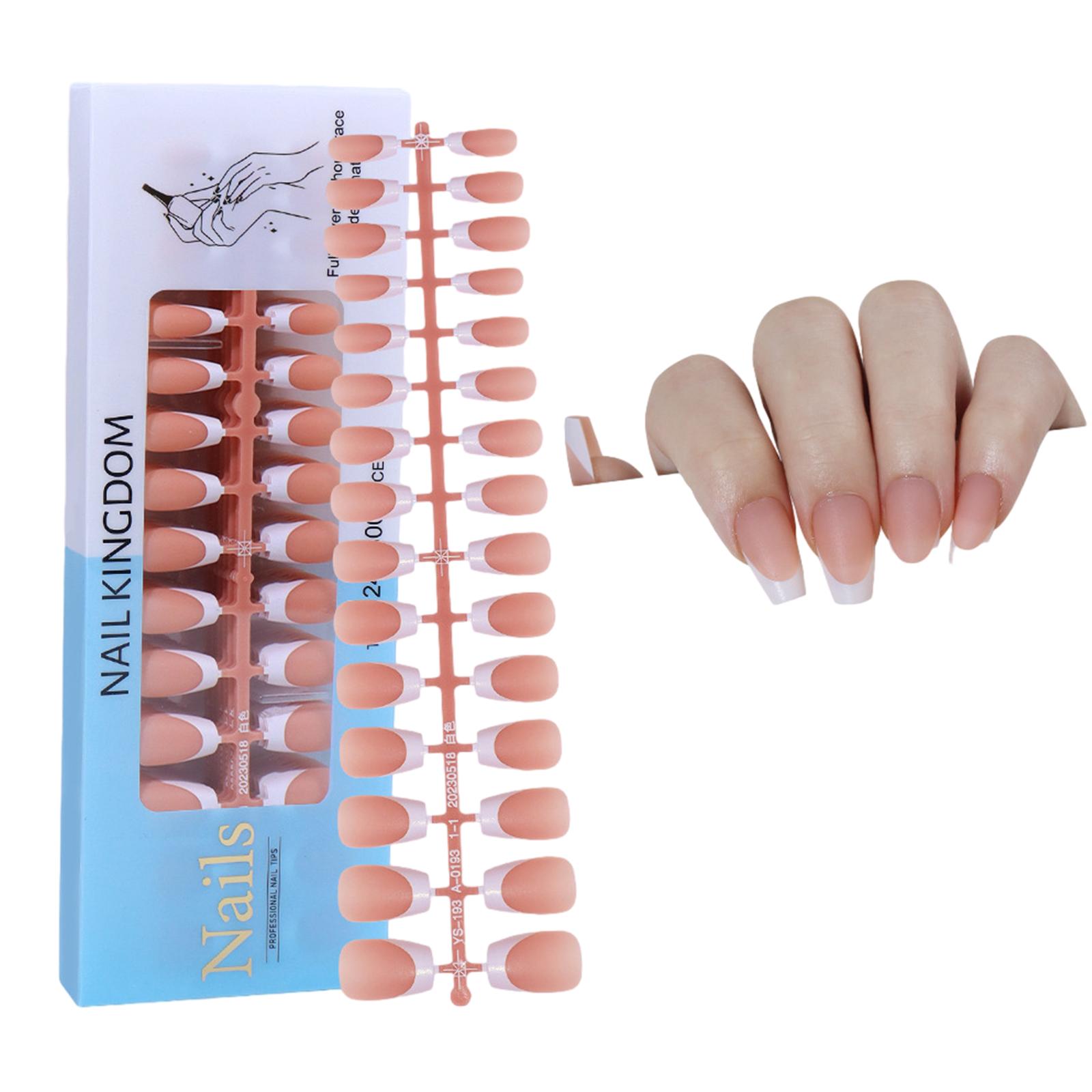 

Салонный искусственный накладной кончик, длинный, полностью покрывающий палец, скульптурный, домашний маникюрный инструмент, накладные ногти-гробики, матовый, французский, натуральный B2