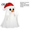 Holiday Desk Organizer Christmas Ghost Pen Holder with Santa Hat, Funny Desktop Organizer, Spooky Photo Prop Halloween Tabletop Statue, Decor for Home