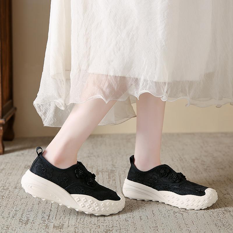 CRLAYDK Women's Lace Loafers Driving Moccasins Casual Slip On Comfort Ladies Lightweight Sneakers Walking Flats Work Shoes