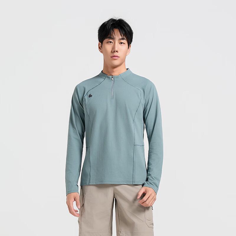 SCALER Men's Outdoor Breathable Stand-Collar Long-Sleeve T-Shirt