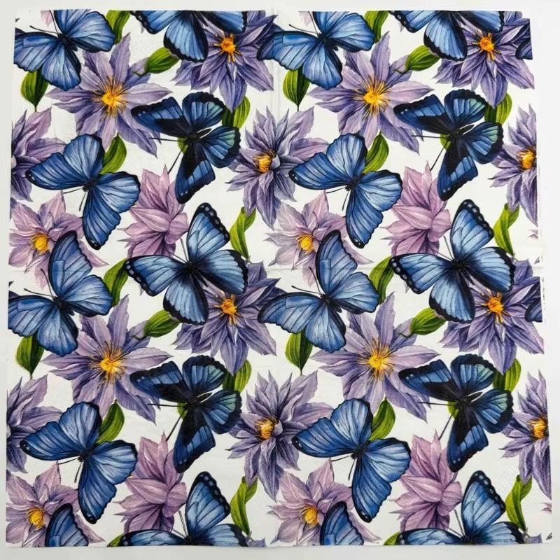 20pcs/pac Floral Printed Paper Napkins for Wedding Colorful Facial Tissues for Party Table Setting Disposable Dinner Napkins