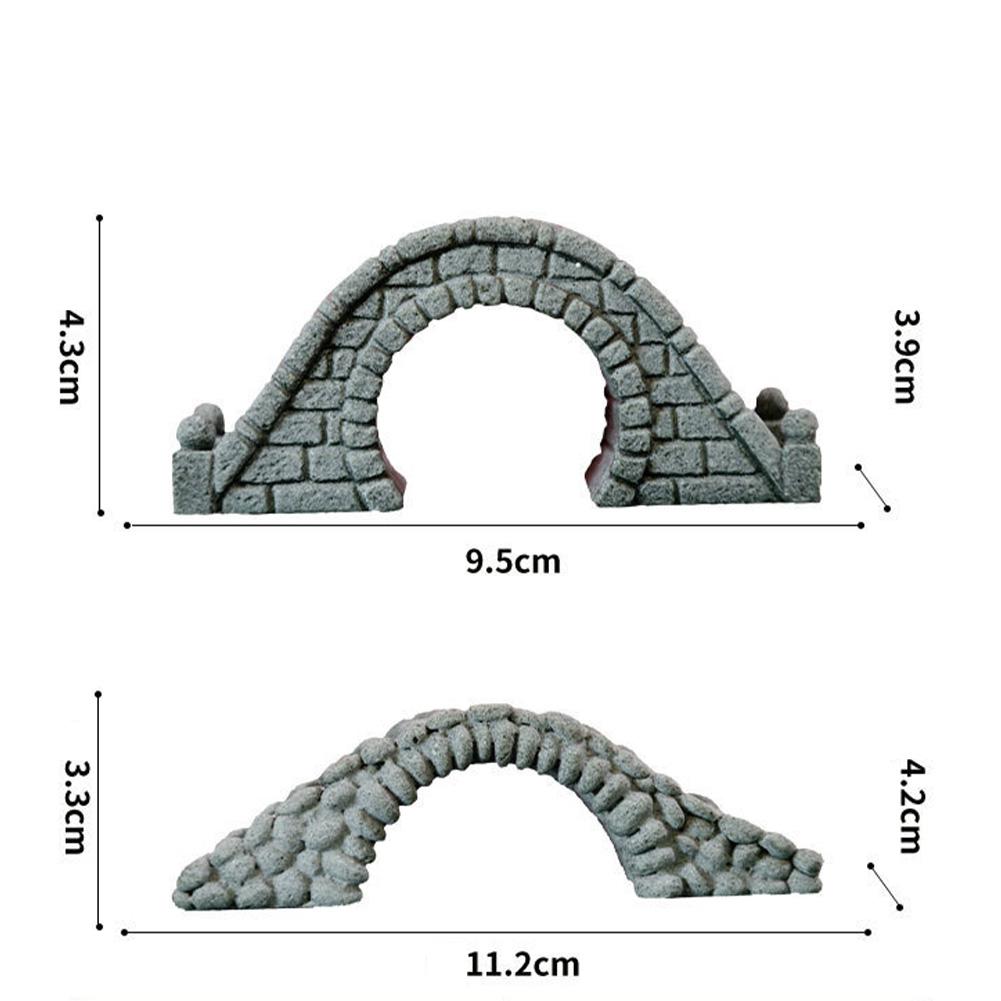 Aquarium Ornament, Resin Arch Bridge Building Rockery Bonsai, Fish Tank Landscape Accessories, Artificial Miniature Bridge Model Ornament For Fish Tan