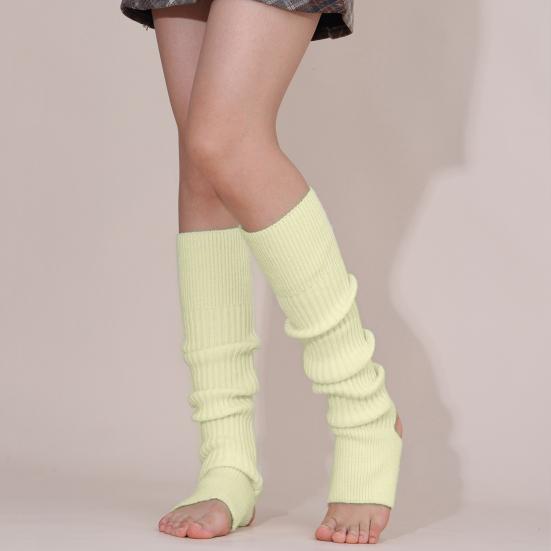 1 Paio Scaldamuscoli Invernali Caldi a Coste a Strisce Vestibilità Elasticizzata Calzini da Polpaccio Lavorati a Maglia con Foro per il Tallone Accessori anni '80 per Feste Sport Yoga Danza