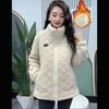 Fleece Lined Thickened Coat Women's Winter Warm Jacket Middle Aged Mothers Fashionable