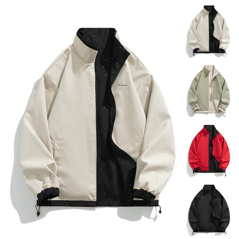 Jacket, cargo jacket, spring and autumn new fashion, handsome couple, reversible stand-up collar, loose jacket, versatile casual