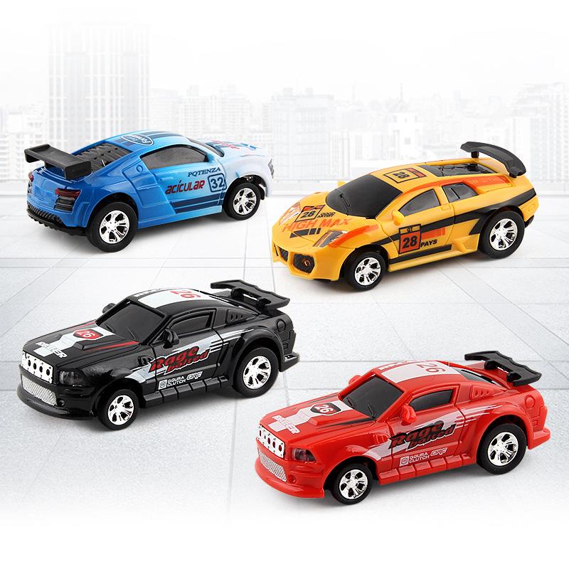 Electric Can Light Remote Control Car Mini Canned Four-Way Wireless Remote Control Car Racing Car With Roadblock Toy Car
