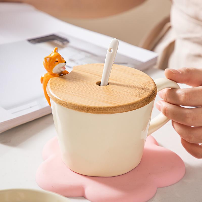 Cartoon Ceramic Cup High Value Creative Coffee Cup Breakfast Cup Couple Water Cup Gift Cup Teacup