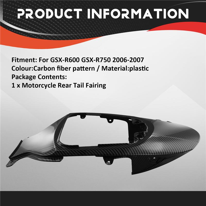 Ac29-Motorcycle Rear Tail Fairing Parts Seat Cowl For Suzuki GSX-R600 GSX-R750 GSXR600 GSXR750 GSX-R 600 750 K6 2006 2007