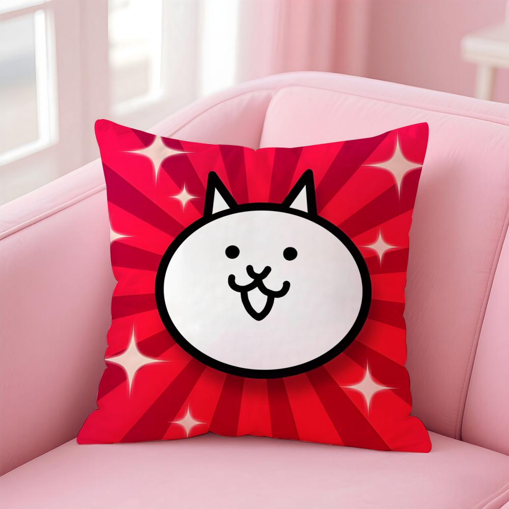 TD Cartoon Game The Battle CatsC Cushion Cover Pillow Case Soft Skin Friendly Fabric Concealed Zipper