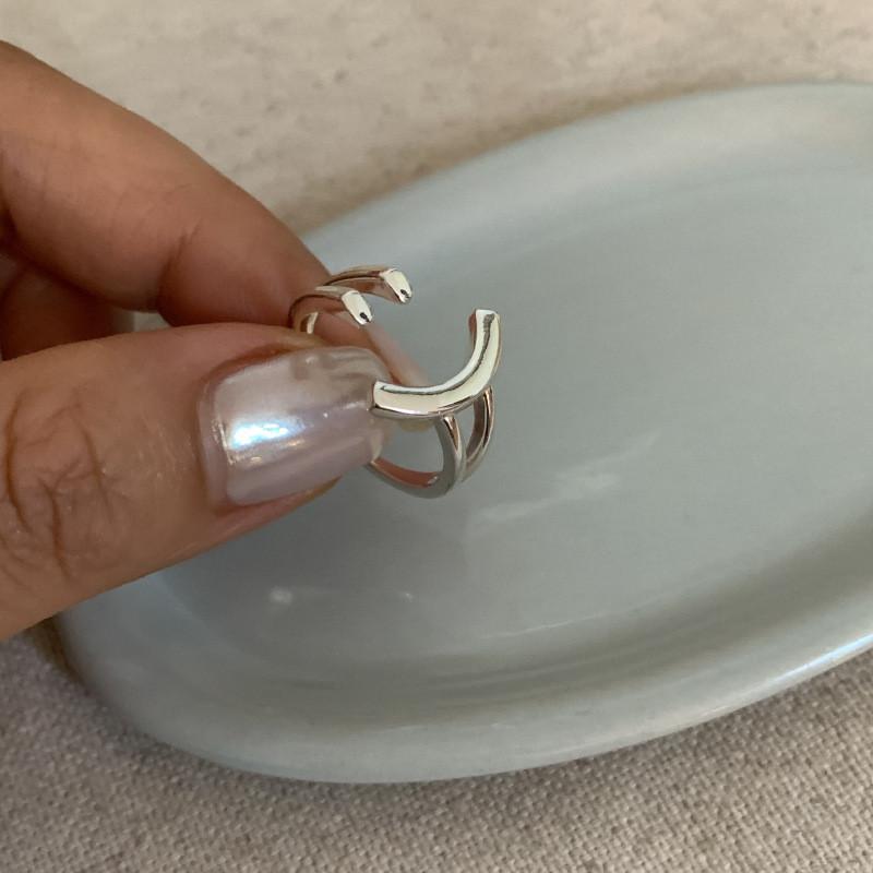 Smiley Korean Stylish Face Wave Ring For Women Adjustable Copper Fashion Jewelry