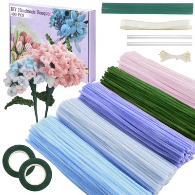 Pipe Cleaners Set for Crafts Pipe Cleaners Bouquets DIY Kit Pipe