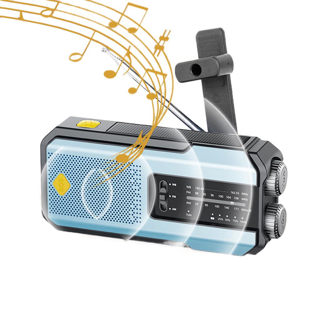 Hand Crank Emergency Radio Solar Powered Radio with SOS Alarm LED Flashlight Phone Charger for Outdoor Camping and Emergency