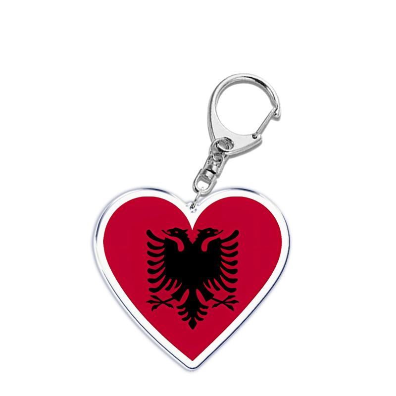 France Scotland Germany Country Love Heart Keychains Ring for Accessories Bag Pendant Key Chain Llaveros Ewelry Fans Gifts