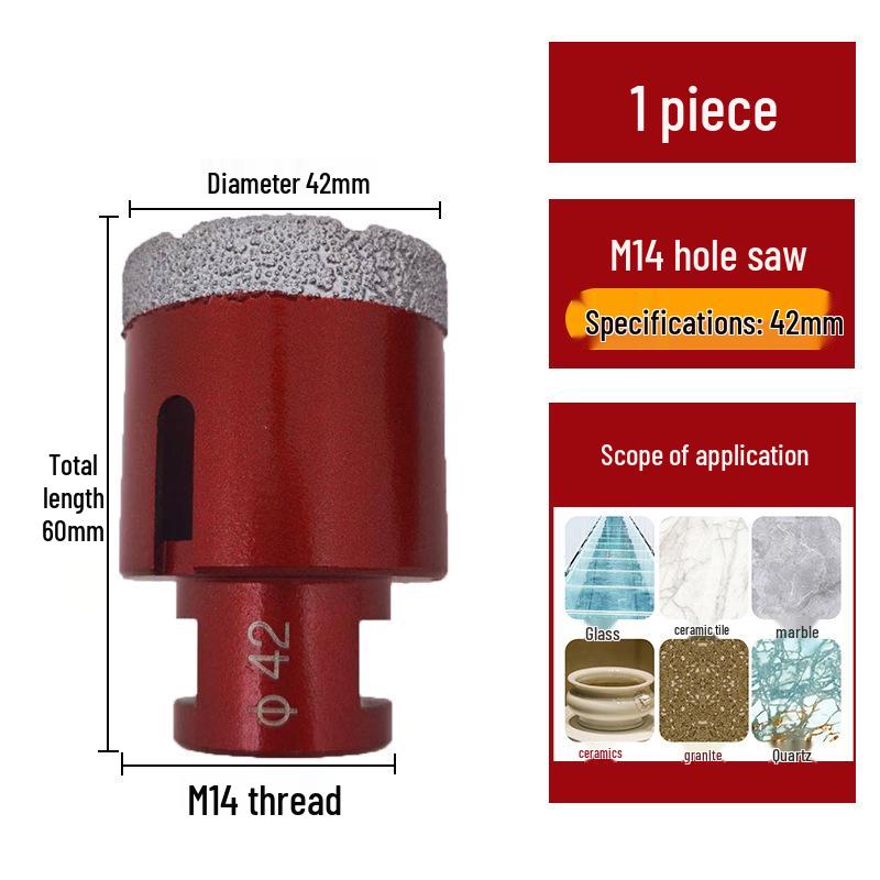 Pânză diamantată brazată M14 pentru gresie, marmură, piatră, sticlă - Bit de găurit pentru polizor unghiular pentru mărirea găurilor