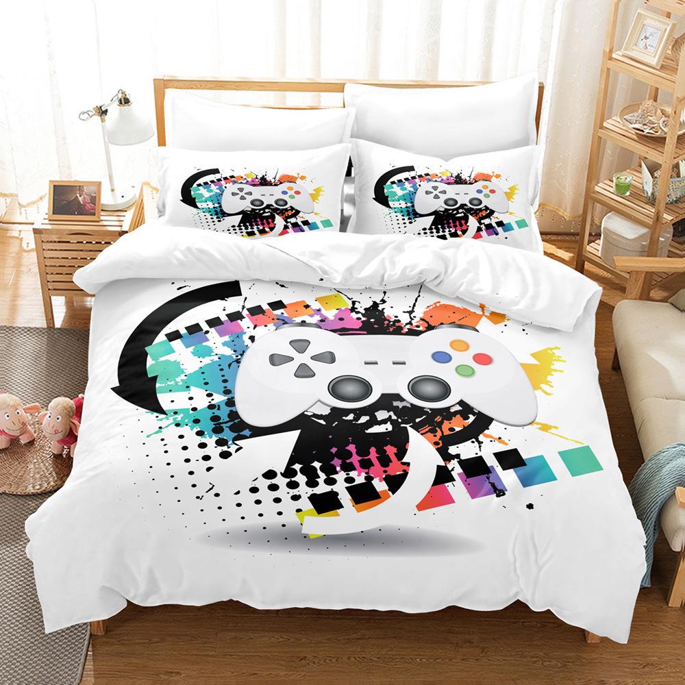 3D Digital Printing Three-Piece Quilt Cover Gamepad Three-Piece Set