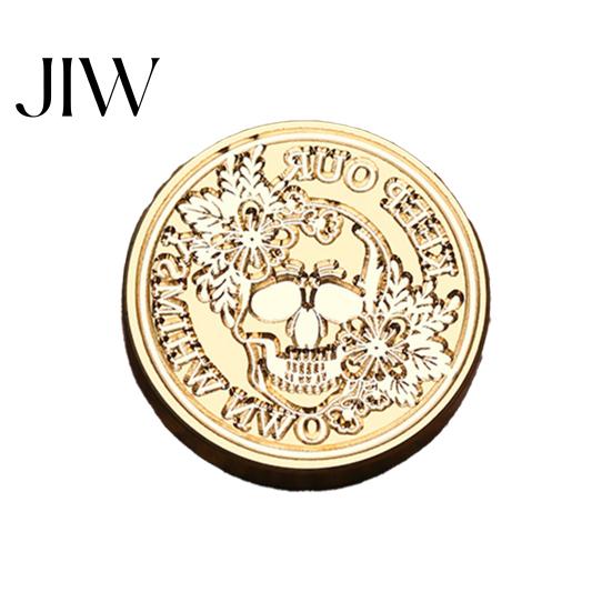 Halloween Stamp Head Themed Brass Wax Seal Head, Pumpkin Ghost Witch Bat Engraved Replaceable Sealing Replacement for Envelope Journal Gift Wrap Party
