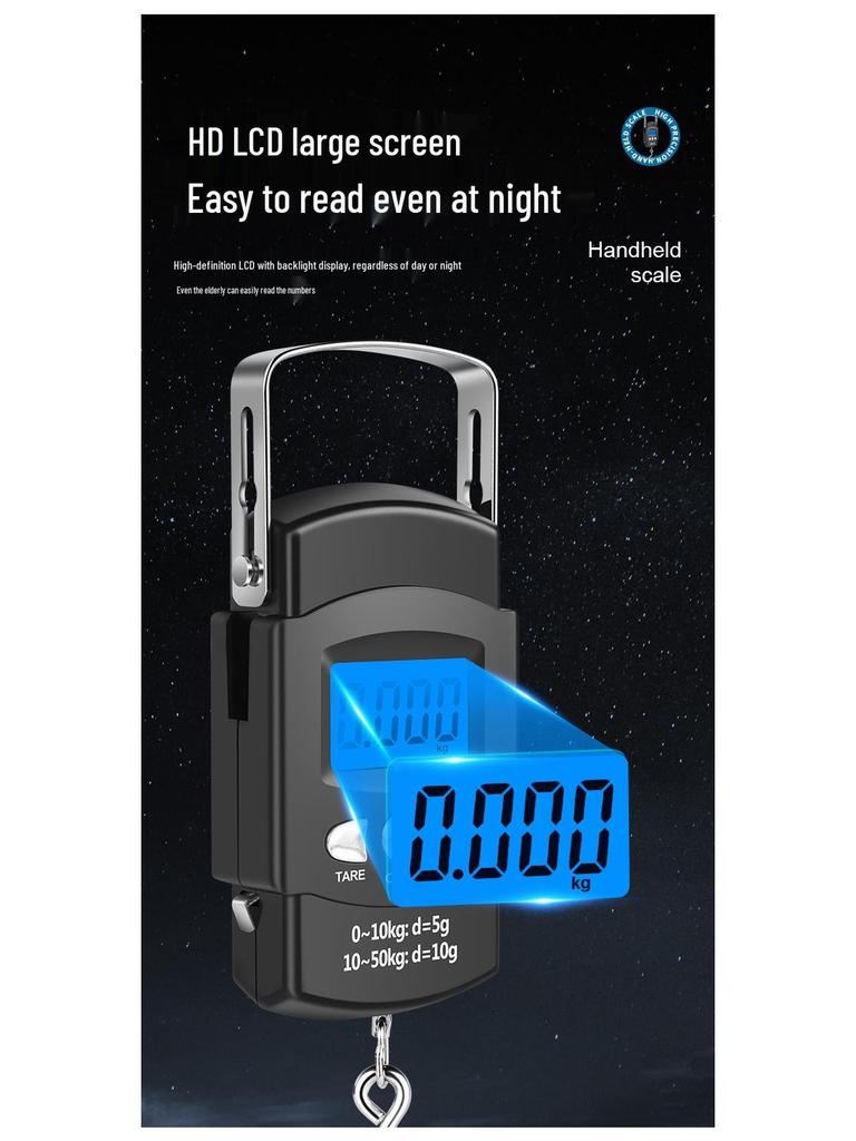 Portable Handheld High-Precision Electronic Scale with Tape Measure for Home and Courier Use