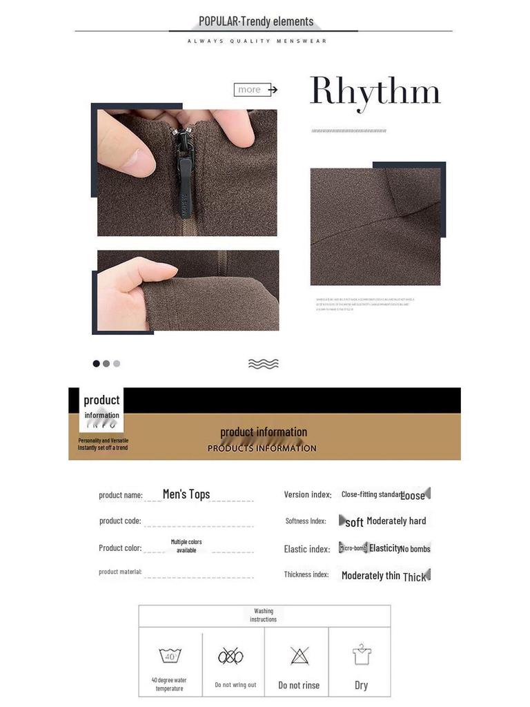 Men's Woodpecker Half-Zip Stand-Up Collar Long-Sleeve German Velvet Sweatshirt