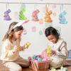 6Pcs Colorful Sequin Bunny Ornament Animal Mold Easter Tree Pendants Rabbit Figurine  Spring Party