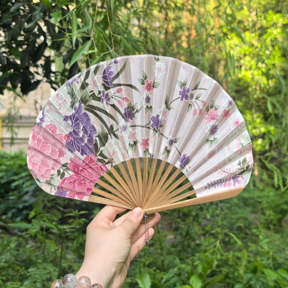 Shell Shape Japanese Shell Folding Fan Retro Hand Cranked Fan Decorative Fan Dance Fan Dance Props Style 2