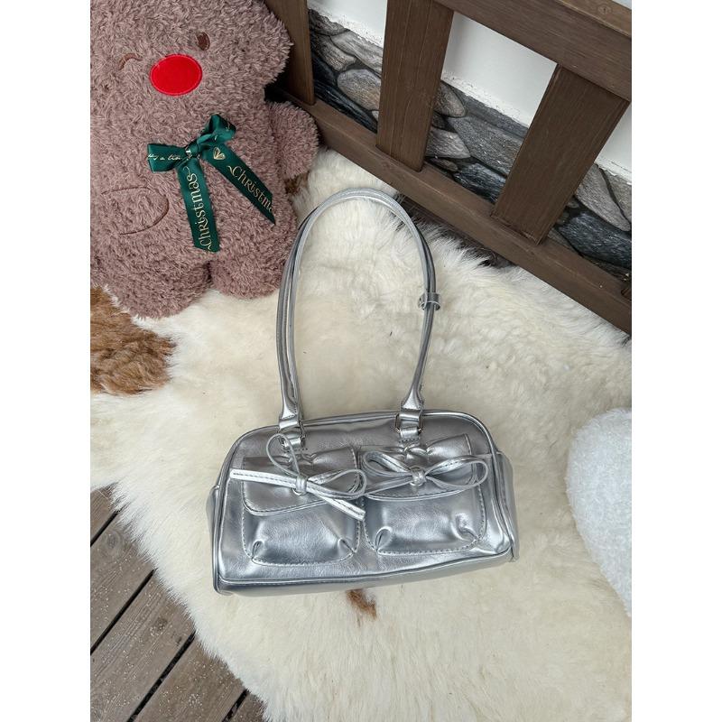Bow Shoulder Underarm Bag Ladies Christmas Tote Pillow Bag Bowling Bag Stylish Commuter Bag