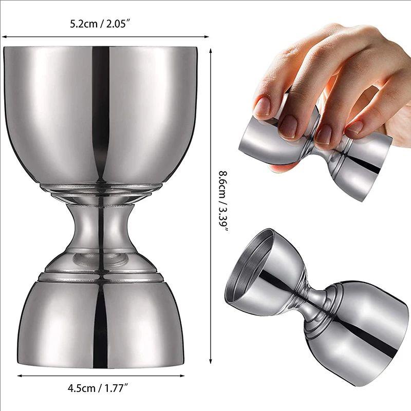 Bar Bell Jigger 2oz 1oz Cocktail Jigger Measuring Jigger For Bartending Shot Pourer Double Jigger Tools Shaker Cup