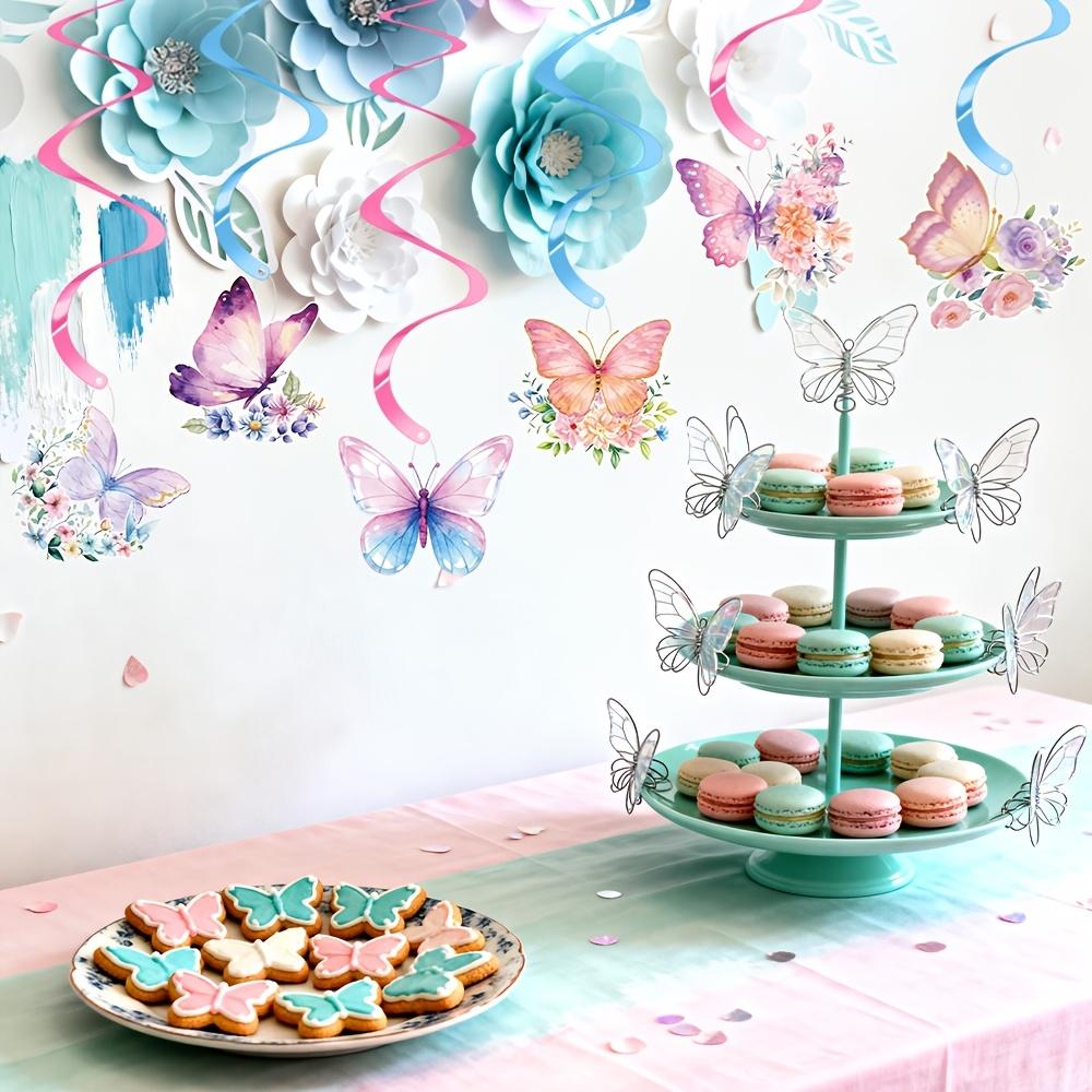 WTEMPO Butterfly-Themed Party Decorations, Spiral Butterfly Hangings, Suitable for Butterfly-Themed Parties and Birthday Celebrations