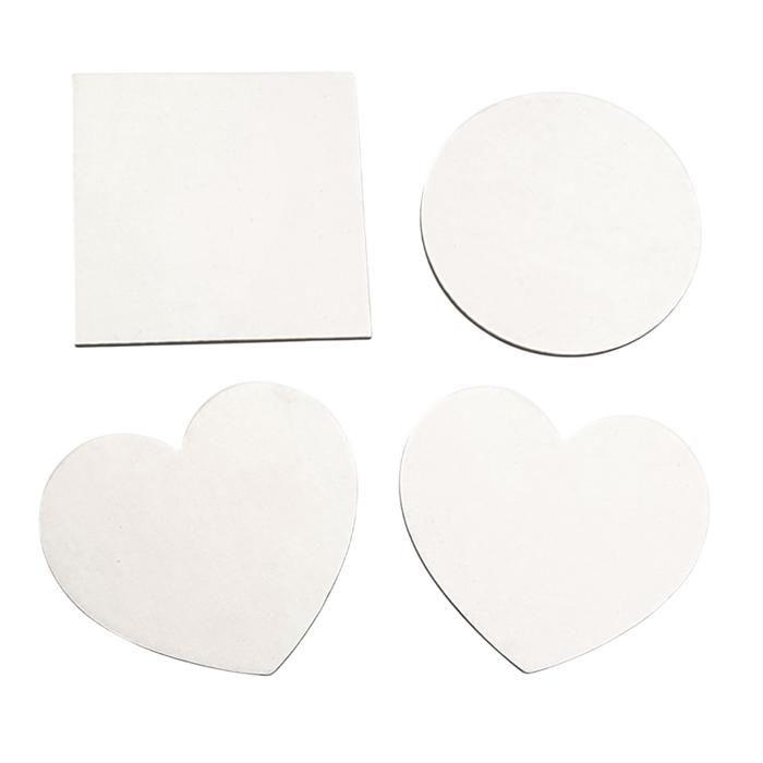 Magnets carton entoilé - 4 pièces - de 9,5 cm à 10,5 cm - support à décorer - Chassis