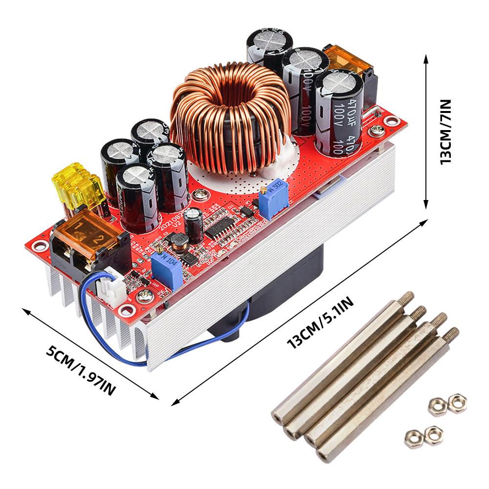 1800W 40A 1500W 30A 1200W 20A DC-DC-Boost-Konverter Step Up Stromversorgungsmodul 10-60V bis 12-90V Ladegerät mit einstellbarer Spannung