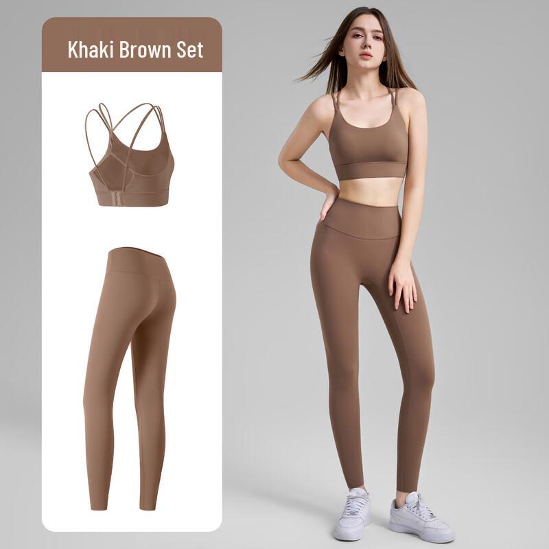 Женский бесшовный комплект для йоги и фитнеса Ayub с перекрестной спинкой M