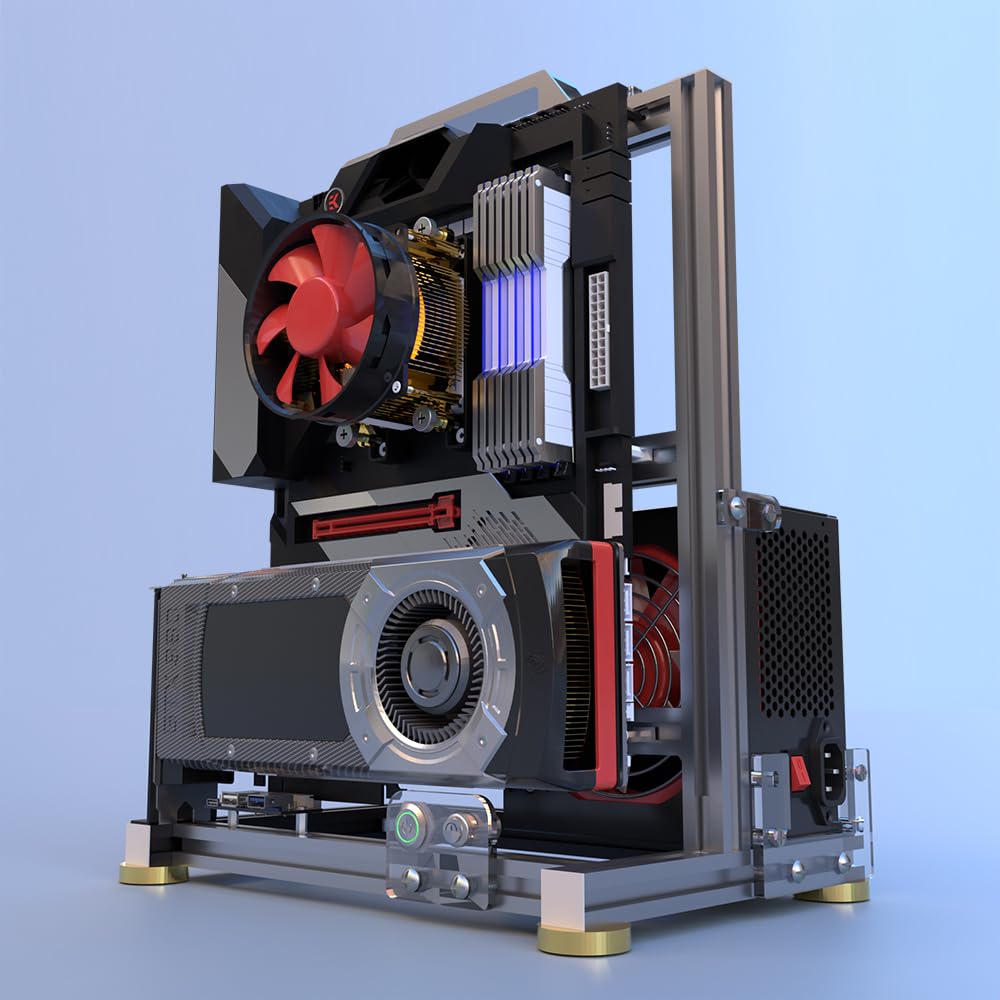 

Aluminum Alloy Open Frame PC Case DIY for Motherboard (3.ATX)