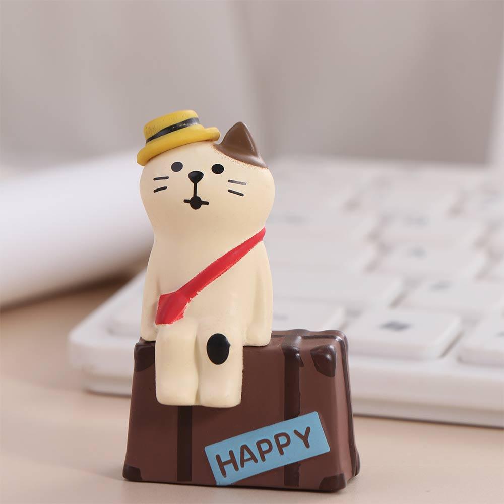 Creative Chinese Swordsman Figure Mini Cat Sculptures Model Statue Ornament  Gift